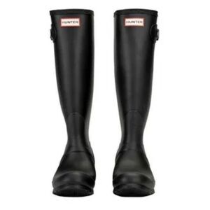 Hunter Black Gloss Knee-High Rain Boots